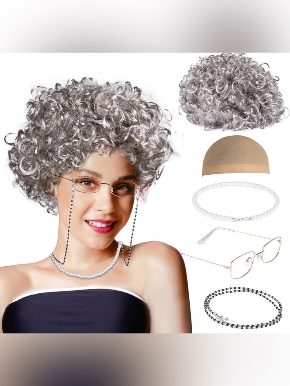 🎃 4-Piece Grandma Costume Kit - NEW 3 for $10 🎃